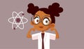 Strong Little Student Enjoying Science Class Vector Cartoon Illustration