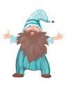 Cheerful gnome with brown beard