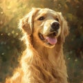 Cheerful golden retriever portrait