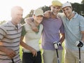 Cheerful Golfers On Golf Course Royalty Free Stock Photo