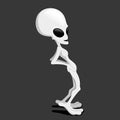 Cheerful gray alien. Royalty Free Stock Photo