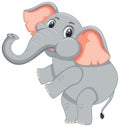 A cheerful gray elephant