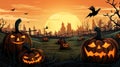 Cheerful Halloween in a Whimsical Pumpkin Patch