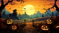 Cheerful Halloween in a Whimsical Pumpkin Patch