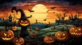 Cheerful Halloween in a Whimsical Pumpkin Patch