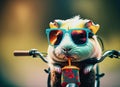 cheerful hamster with polarizing glasses