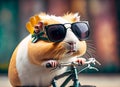 cheerful hamster with polarizing glasses