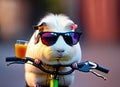 cheerful hamster with polarizing glasses