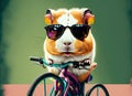 cheerful hamster with polarizing glasses