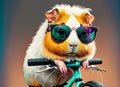 cheerful hamster with polarizing glasses