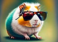 cheerful hamster with polarizing glasses