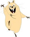 Cheerful hamster waving pen, cartoon, character