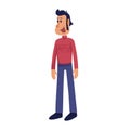 Cheerful and handsome adult man flat cartoon vector illustration