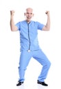 Cheerful happy medical nurse man isolated Royalty Free Stock Photo