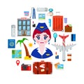 Stewardess and travel objects