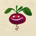 Cheerful and happy vegetable root beets