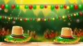 Cheerful Junina Festival Decorations: Colorful Garlands, colorful balloons, Flags, Straw Hats, Flowers, Lights, and More -