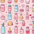 Cheerful Kawaii Mini Bottles - Smiles in Pastel Hues