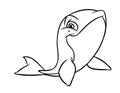 Cheerful kind fish whale smile animal coloring page cartoon illustration Royalty Free Stock Photo