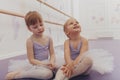 Lovely little ballerinas at the dance studio Royalty Free Stock Photo