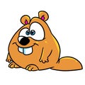 Cheerful little beaver animal character illustration cartoon