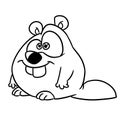 Cheerful little beaver animal character illustration cartoon coloring