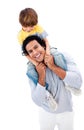 Cheerful little boy having fun with his father Royalty Free Stock Photo