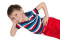 Cheerful little boy resting Royalty Free Stock Photo