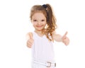 Cheerful little girl showing thumbs up Royalty Free Stock Photo