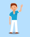 Cheerful Little Kid, Boy Flat Vector Illustration