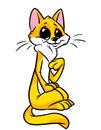 Cheerful long cat character animal cartoon illustration