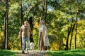 Cheerful and mature couple with labrador Royalty Free Stock Photo