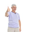 Cheerful Mature Man Giving a Thumbs Up Royalty Free Stock Photo