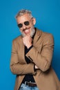 cheerful middle aged man in sunglasses Royalty Free Stock Photo