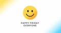 Happy Friday Everyone: Smiley Face Greeting Card Design Royalty Free Stock Photo