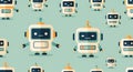Cute Robot Seamless Pattern Background Royalty Free Stock Photo