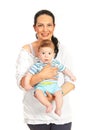 Cheerful mom and baby son Royalty Free Stock Photo