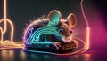 cheerful mouse with neon backlight