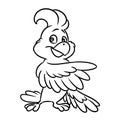 Cheerful parrot character bird illustration cartoon contour