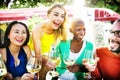 Cheerful Party Friends Friendship Cafe Hanging Out Concept Royalty Free Stock Photo