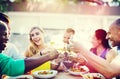 Cheerful Party Friends Friendship Cafe Hanging Out Concept Royalty Free Stock Photo