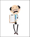 Cheerful Pathologist Showing Checklist Vector