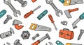 Cute Tools Pattern Royalty Free Stock Photo