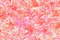 Bright tropical leaf pattern in pinks