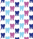 Cheerful pattern of multi-colored teeth. Texture for dentists