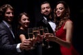 Cheerful people celebrating a sucess with Champagne Royalty Free Stock Photo