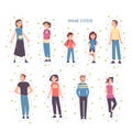 Cheerful People Protected from Bacterias, Viruses and Germs Set, Strong Immune System Concept Cartoon Style Vector