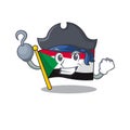 Cheerful pirate cartoon flag sudan with mascot