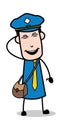 Cheerful - Postman Cartoon Courier Guy Vector Illustration