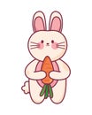 Cheerful rabbit love carrots